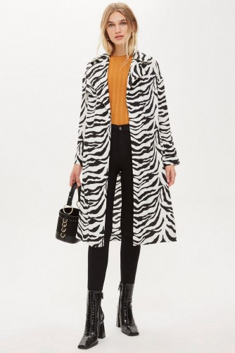 Topshop Zebra Print Duster Jacket | mono animal prints