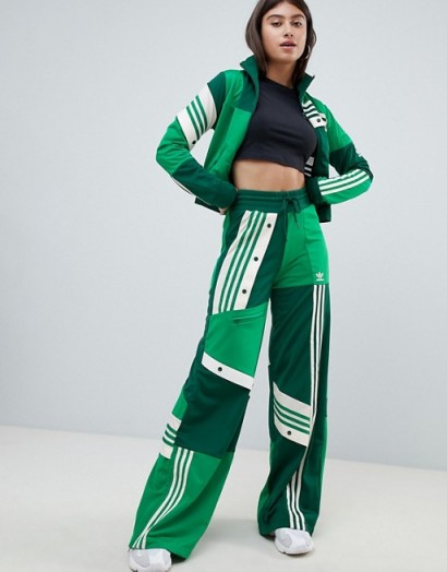 adidas Originals X Danielle Cathari Deconstructed Track Pants In Green | wide leg sports pants