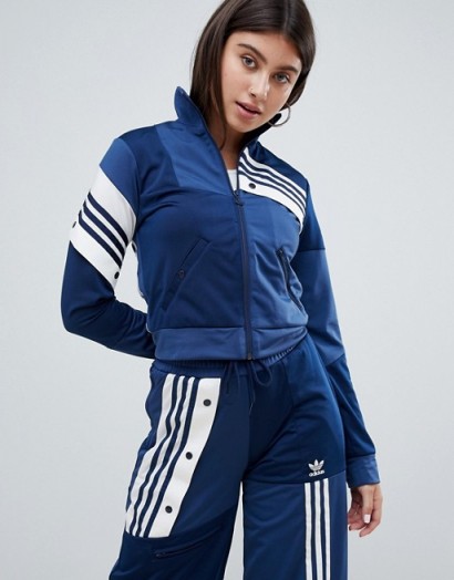 adidas Originals X Danielle Cathari Deconstructed Track Top In Navy | blue sports jackets