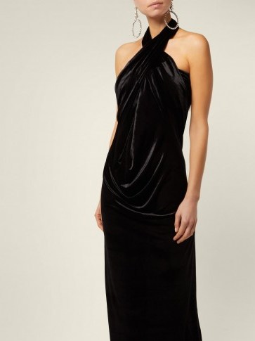 NORMA KAMALI All-in-one black velvet maxi dress ~ multi-way evening dress - flipped