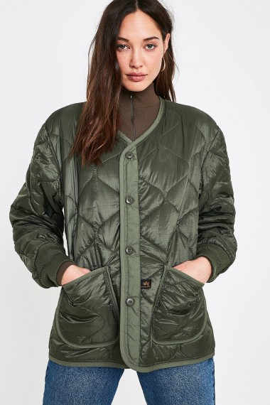 Alpha Industries ALS Olive Liner Jacket in Green – military style quilted jackets