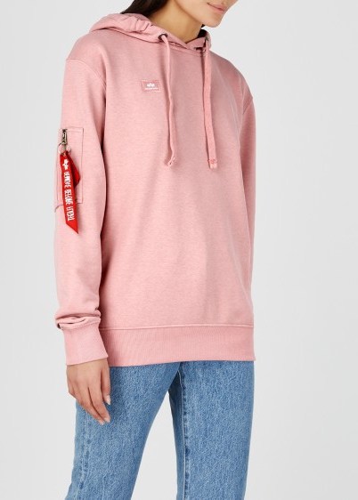 ALPHA INDUSTRIES Xfit rose terry sweatshirt – girly pink hoodie - flipped