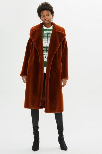 Topshop Belted Velvet Faux Fur Coat | luxe style winter coats - flipped