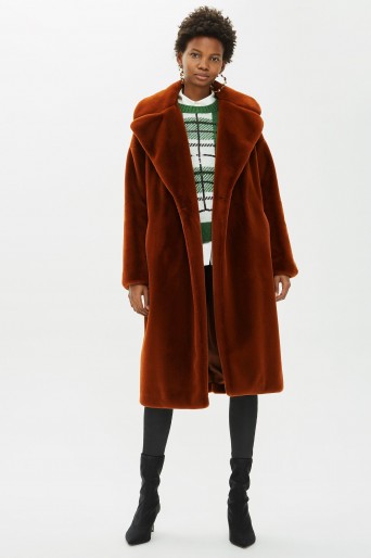Topshop Belted Velvet Faux Fur Coat | luxe style winter coats