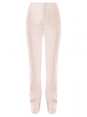 LEMAIRE Buttoned-cuff silk-blend trousers in light-pink - flipped