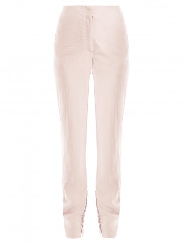 LEMAIRE Buttoned-cuff silk-blend trousers in light-pink