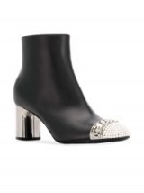 CASADEI embellished toe black leather ankle boots