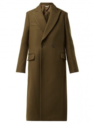 STELLA MCCARTNEY Catherine double-breasted green wool coat ~ classic overcoat - flipped