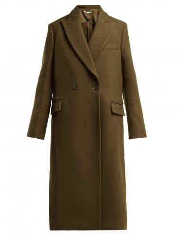STELLA MCCARTNEY Catherine double-breasted green wool coat ~ classic overcoat