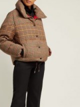 MONCLER Cer checked wool-blend jacket / camel-brown checks
