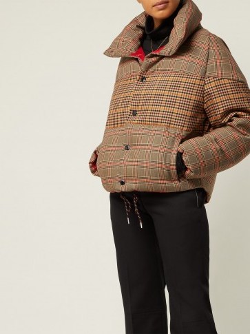 MONCLER Cer checked wool-blend jacket / camel-brown checks - flipped