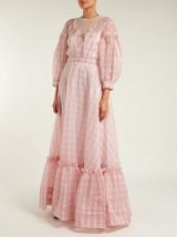 CALVIN KLEIN 205W39NYC Pink Checked silk-organza gown / romantic checks