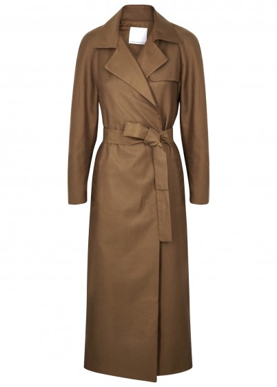 CHRISTOPHER ESBER Transit Redux oak twill trench coat ~ brown wrap style winter coats