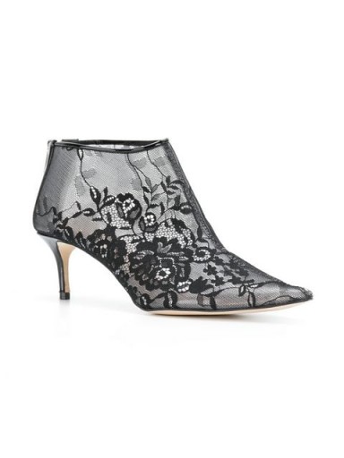 CHRISTOPHER KANE plastic lace ankle boot in black – sheer floral booties