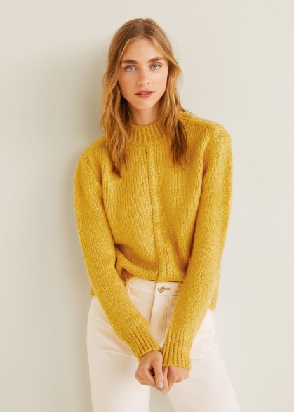 MANGO Chunky-knit yellow sweater