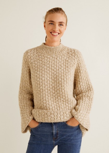 MANGO Chunky-knit sweater in Ecru – FIELD | oversized neutral jumper