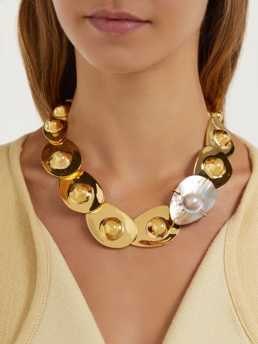 LIZZIE FORTUNATO Clam pearl & gold-plated necklace ~ sea/ocean inspired jewellery