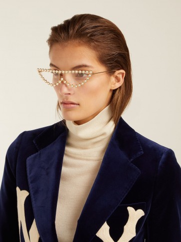 GUCCI Crystal-embellished cat-eye glasses ~ luxe eyewear