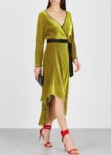 DIANE VON FURSTENBERG Eloise gold devoré wrap dress ~ glamorous event clothing