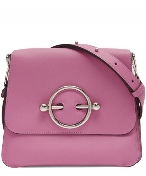 JW ANDERSON Disc Bag in Camellia – pink flap shoulder bag