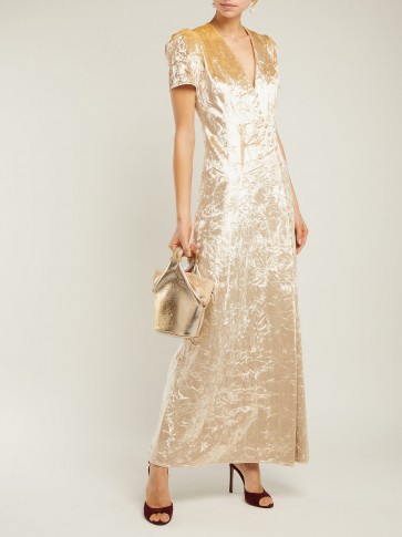 BROCK COLLECTION Doreen cream crushed-velvet dress ~ luxe clothing