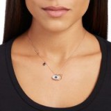 SWAROVSKI DUO EVIL EYE PENDANT, BLUE, MIXED PLATING | middle east inspired crystal charm necklace