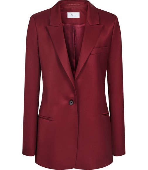 FREJA BOYFRIEND FIT BLAZER BERRY ~ dark-red tailored jacket