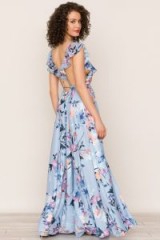 YUMI KIM FULL BLOOM MAXI DRESS in HUDSON STONE | long floral party frock