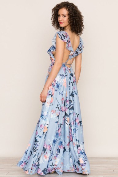 YUMI KIM FULL BLOOM MAXI DRESS in HUDSON STONE | long floral party frock - flipped