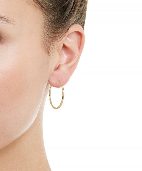 MARIA BLACK Gold-Plated Medium Francisca Hoop Earring – single earrings – twisted hoops - flipped