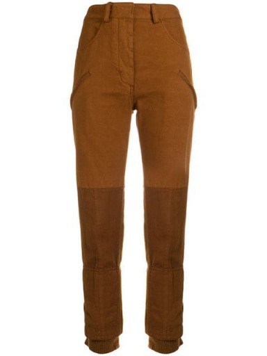 HAIDER ACKERMANN Brown two-tone skinny trousers - flipped