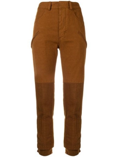 HAIDER ACKERMANN Brown two-tone skinny trousers