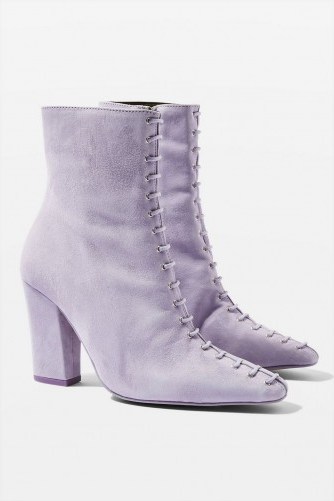 TOPSHOP HARRIET Lilac Lace Boots - flipped