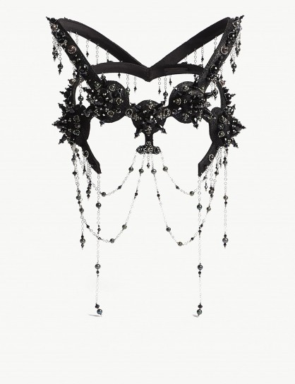 HOUSE OF MALAKAI Hybrid IX embellished headpiece Black/Silver – statement crystal evening accessory – dramatic eveningwear