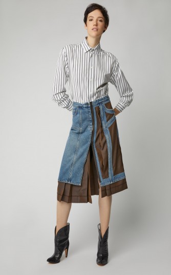Maison Margiela Hybrid Denim And Wool-Mohair Midi Skirt ~ contemporary fashion