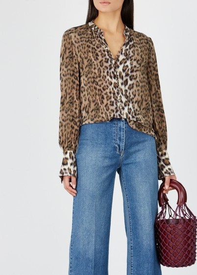 JOIE Tariana leopard-print shirt – brown tone animal prints - flipped