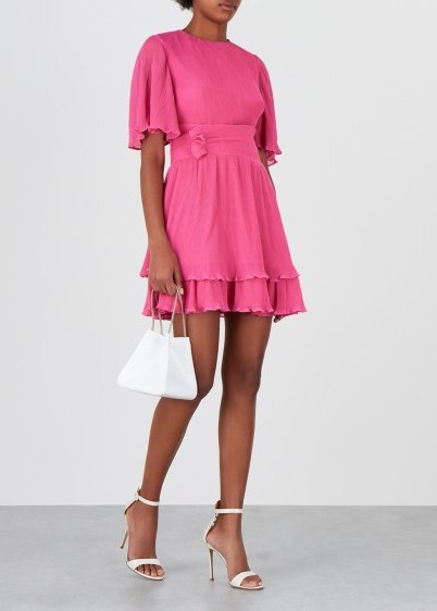 KEEPSAKE Night Fall pink plissé dress – luxe occasion wear - flipped