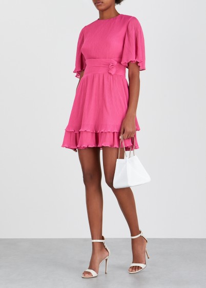 KEEPSAKE Night Fall pink plissé dress – luxe occasion wear