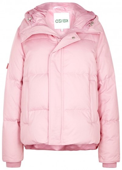 KENZO Pink quilted cotton-blend coat – girly puffer jacket - flipped