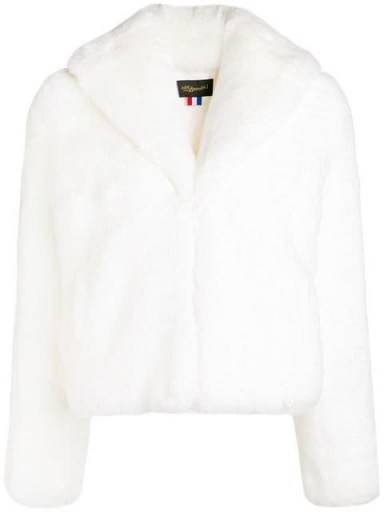 LA SEINE & MOI Erelle white faux fur jacket - flipped