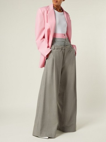 NATASHA ZINKO Layered wool-blend trousers ~ style statement pants - flipped