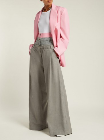 NATASHA ZINKO Layered wool-blend trousers ~ style statement pants