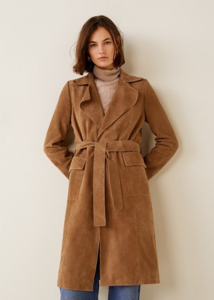 MANGO Leather trench in Medium Brown – SAND | autumn colours - flipped