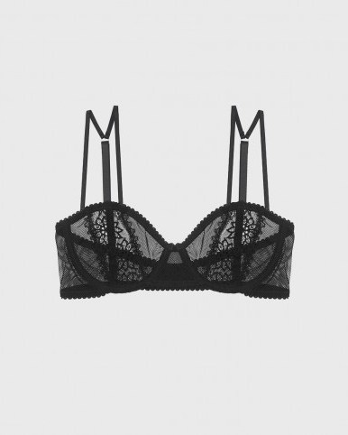 LONELY black rumi underwire bra ~ strappy lace bras - flipped
