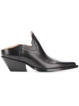 MAISON MARGIELA black leather slip-on cowgirl mules / western style shoes