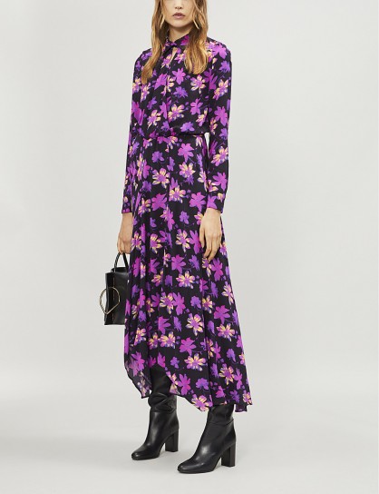 MAJE Ritunia crossover-front floral-print dress / boho maxi