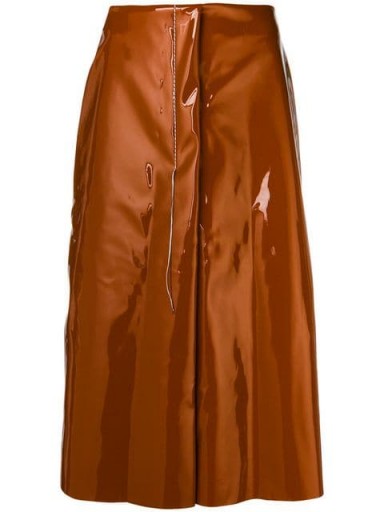 MARNI Creamy unfinished skirt in nougat / high shine fashion