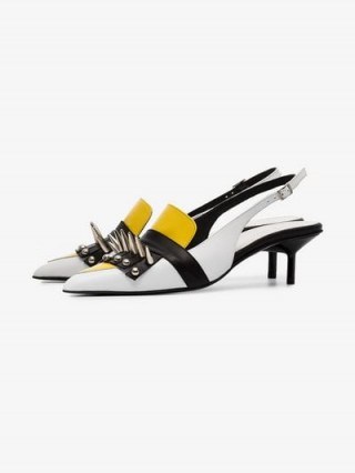 Marques’almeida Spiked Slingback Mules in White / colour block slingbacks - flipped