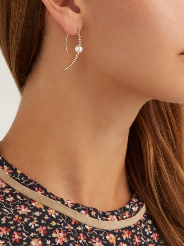 MIZUKI Marquis gold and pearl earrings ~ delicate jewellery
