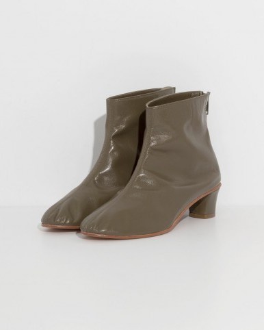MARTINIANO Olive high leone ankle boot in green - flipped